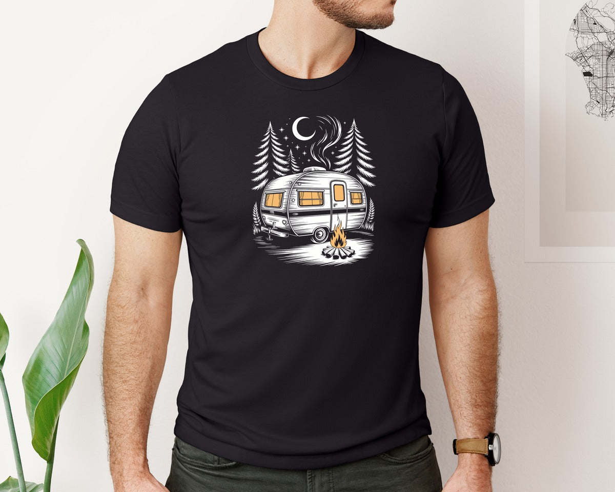brand:Bella Canvas|color:Black|Camping T Shirt Design Graphic T-Shirt