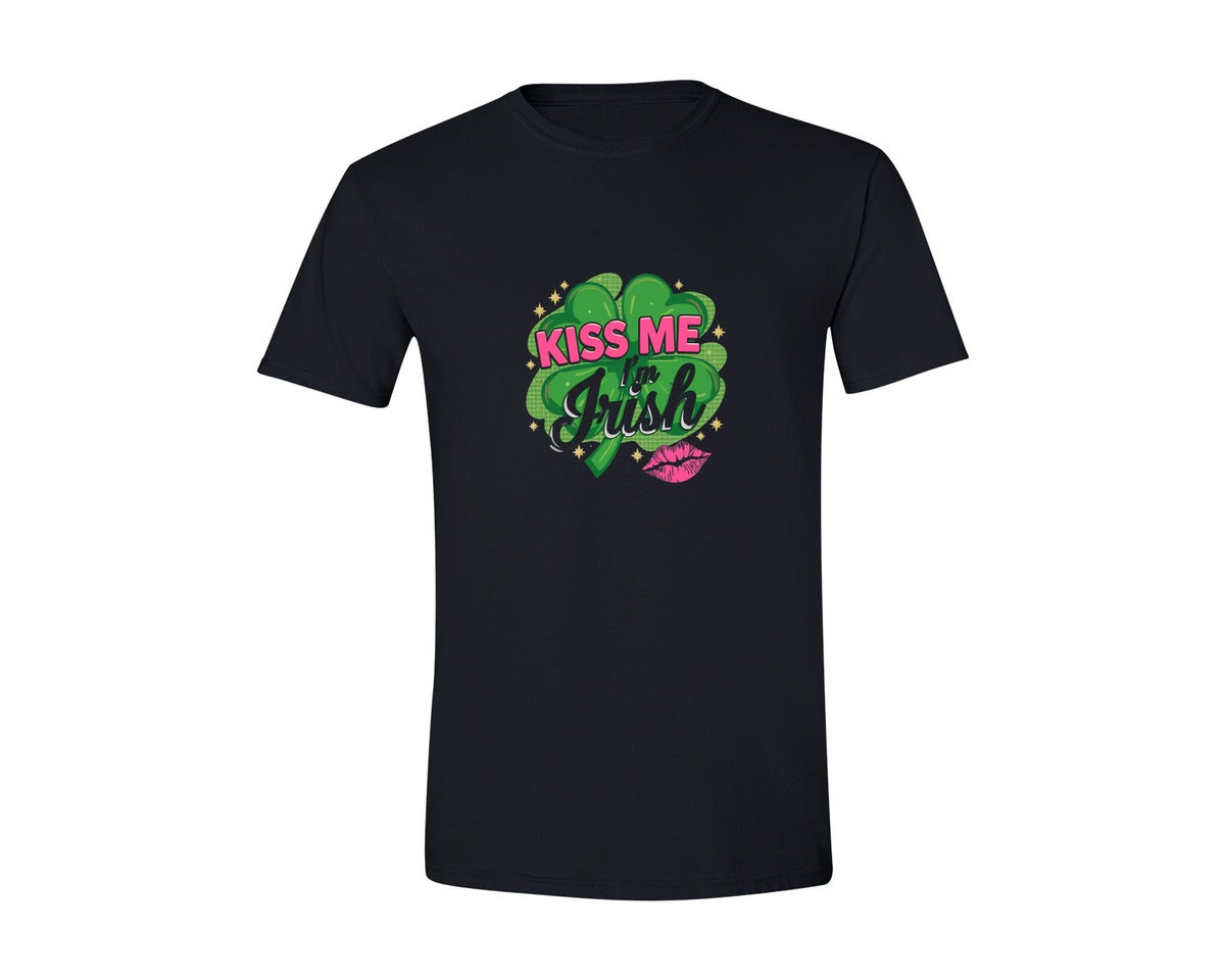 brand:Generic|color:Black|Kiss Me Im Irish St Patricks Day 5 Graphic T-Shirt