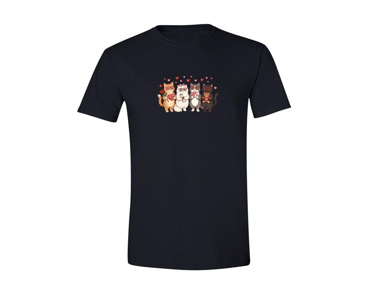 brand:Generic|color:Black|Love Cats With Gifts Illustration Graphic T-Shirt