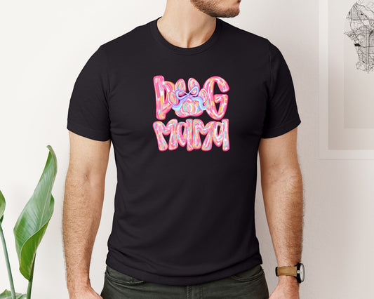 Brush Stroke Dog Mama Dog Mom Graphic T-Shirt