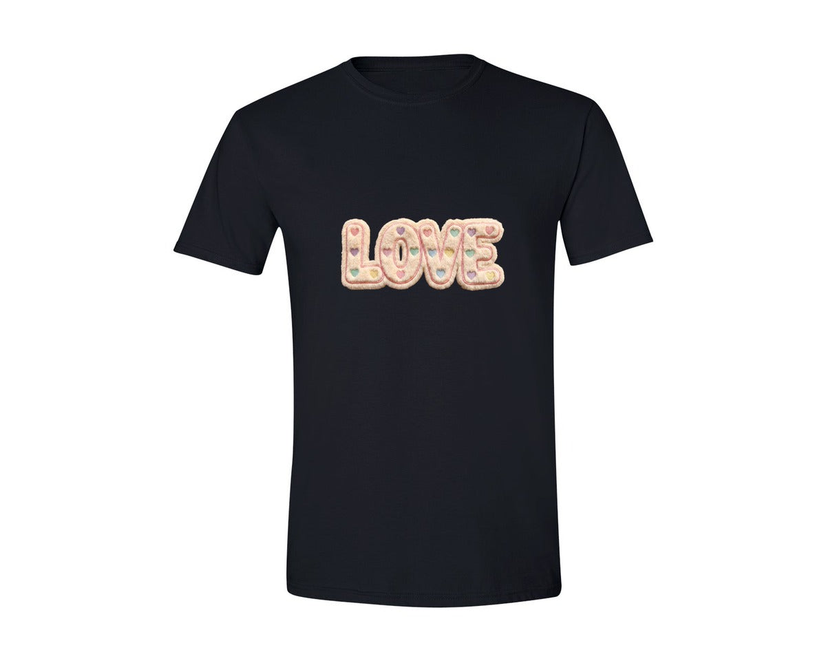 brand:Generic|color:Black|Retro Love Faux Yarn Valentine Graphic T-Shirt