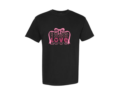 brand:Comfort Colors|color:Black|Coquette Valentines Retro Love Graphic T-Shirt
