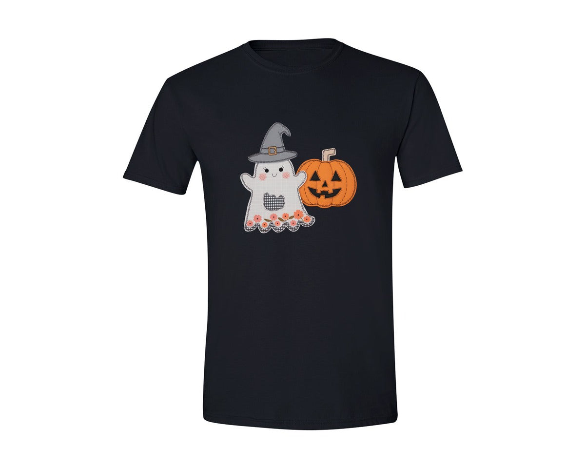 brand:Generic|color:Black|Halloween Ghost Pumpkin Spooky Graphic T-Shirt