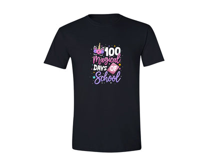 brand:Generic|color:Black|100 Days Of School Graphic T-Shirt