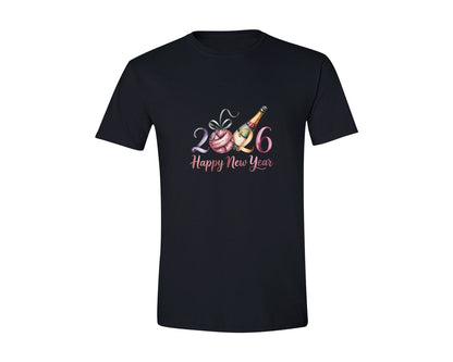 brand:Generic|color:Black|Happy New Year 2026 157 Graphic T-Shirt
