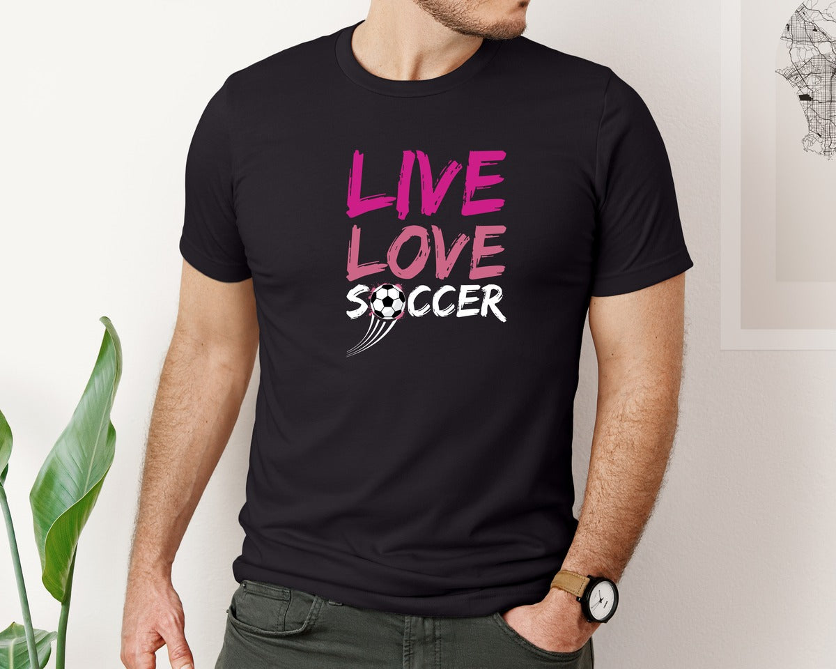 brand:Bella Canvas|color:Black|Threadrock Little Soccer T Shirt Graphic T-Shirt