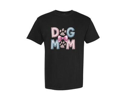brand:Comfort Colors|color:Black|Coquette Bow Dog Mom Dog Mama 2 Graphic T-Shirt