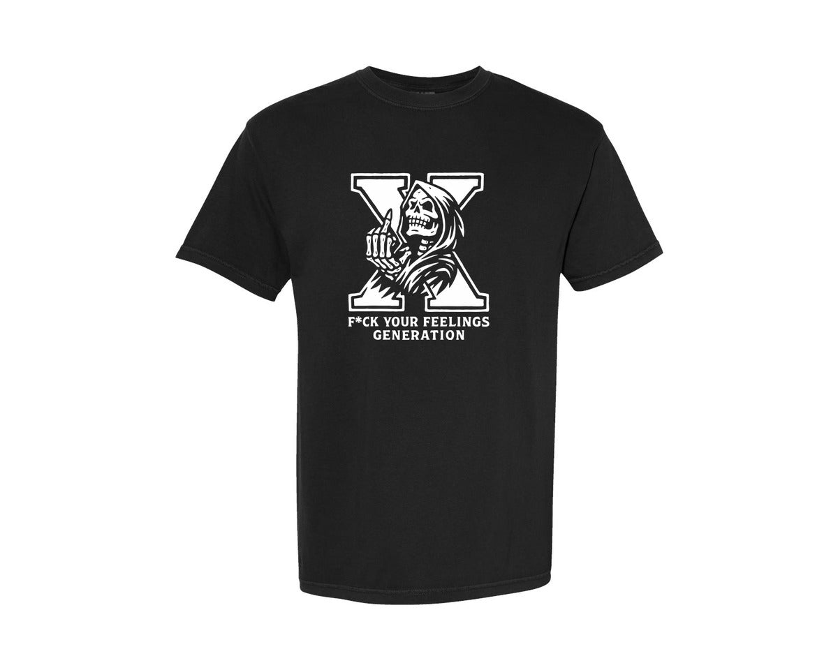 brand:Comfort Colors|color:Black|Fck Your Feelings Gen X No Filter Rude Graphic T-Shirt