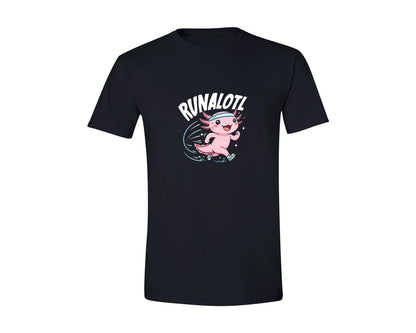 brand:Generic|color:Black|Runalotl Cute Axolotl Running Tee Graphic T-Shirt