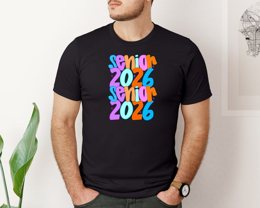 Preppy Senior 2026 Trendy Neon Shirt Graphic T-Shirt