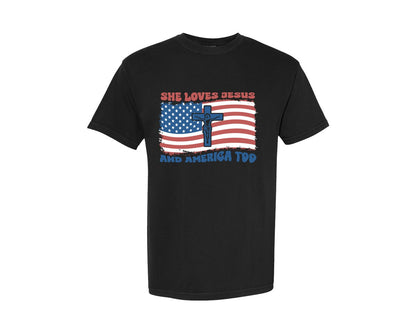 brand:Comfort Colors|color:Black|Retro America T Shirt Graphic T-Shirt
