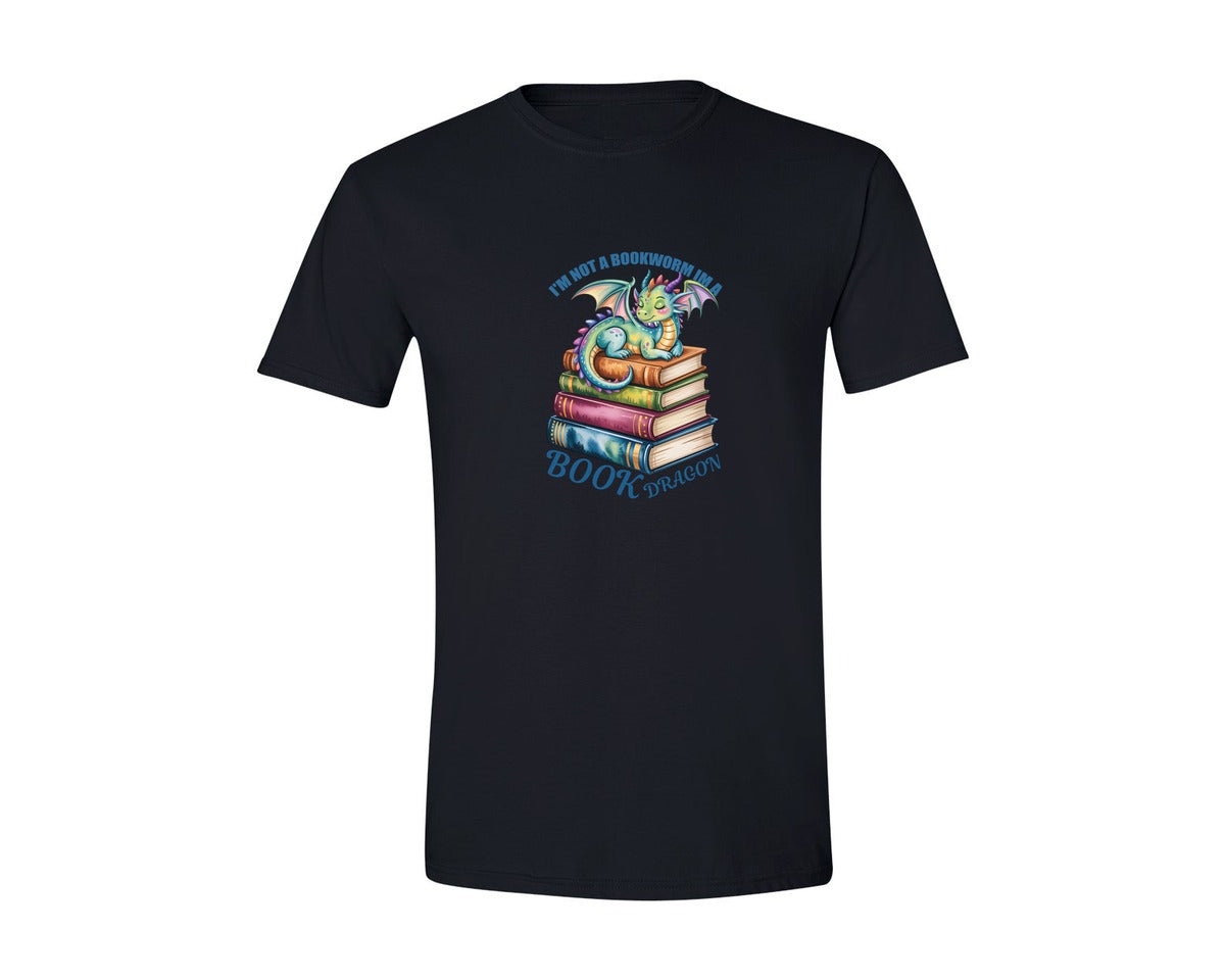 brand:Generic|color:Black|Im Not A Bookworm Im A Book Dragon 8 Graphic T-Shirt