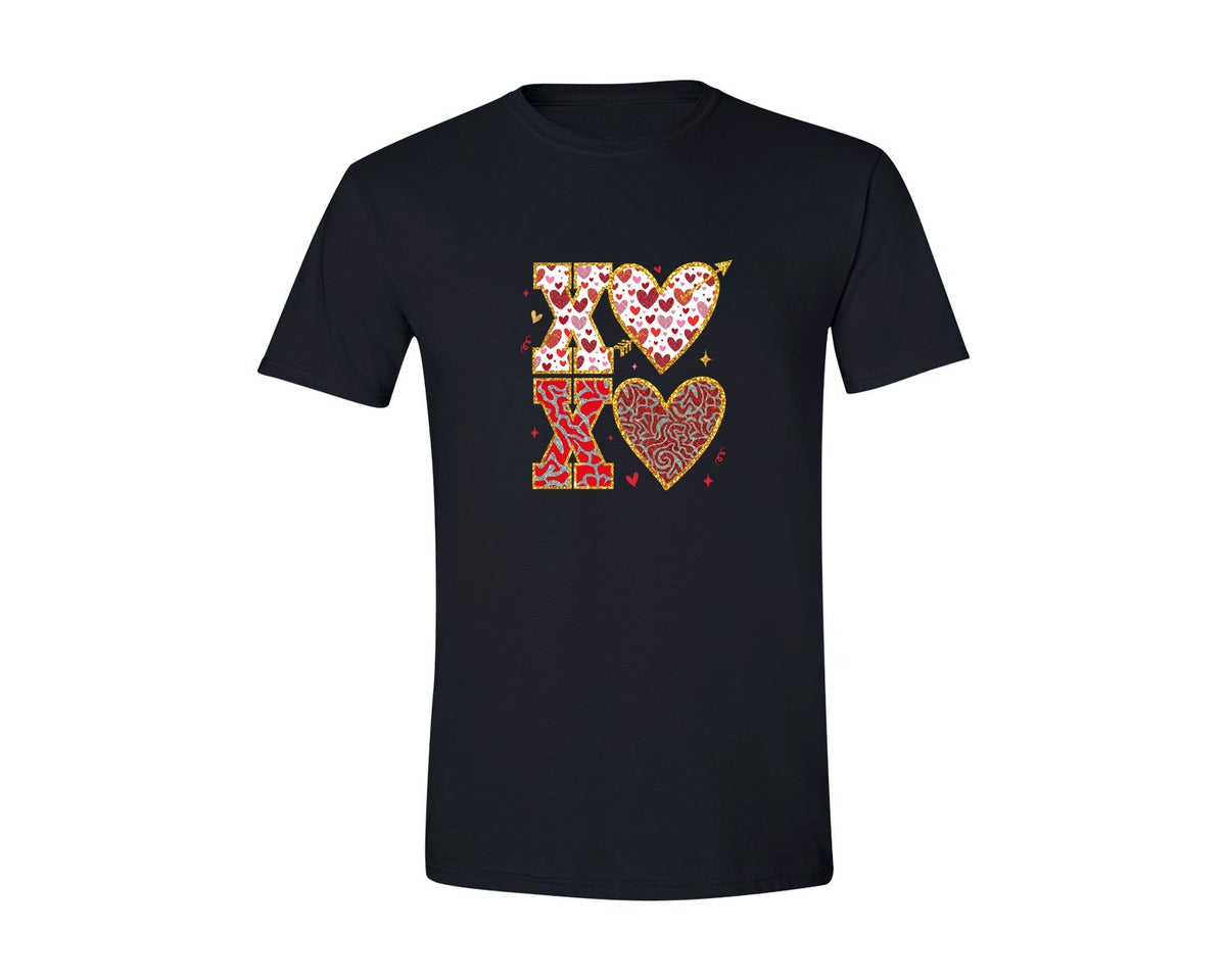 brand:Generic|color:Black|Xoxo Valentine Design Graphic T-Shirt