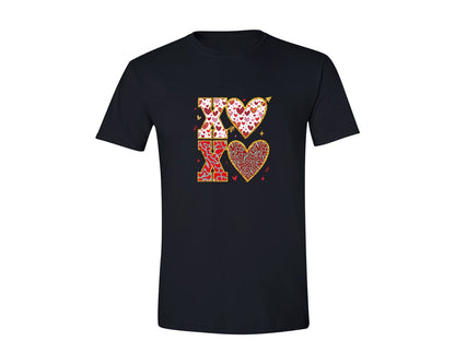 brand:Generic|color:Black|Xoxo Valentine Design Graphic T-Shirt