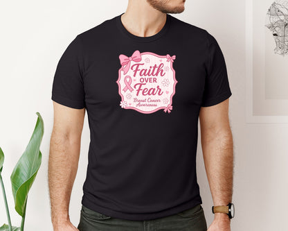 brand:Bella Canvas|color:Black|Breast Cancer Awareness Pink Ribbon 10 Graphic T-Shirt