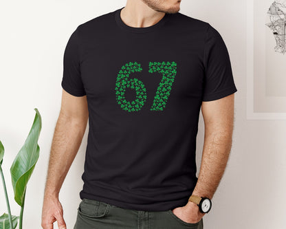brand:Bella Canvas|color:Black|Trendy Irish Humor 67 St Patricks Day Graphic T-Shirt