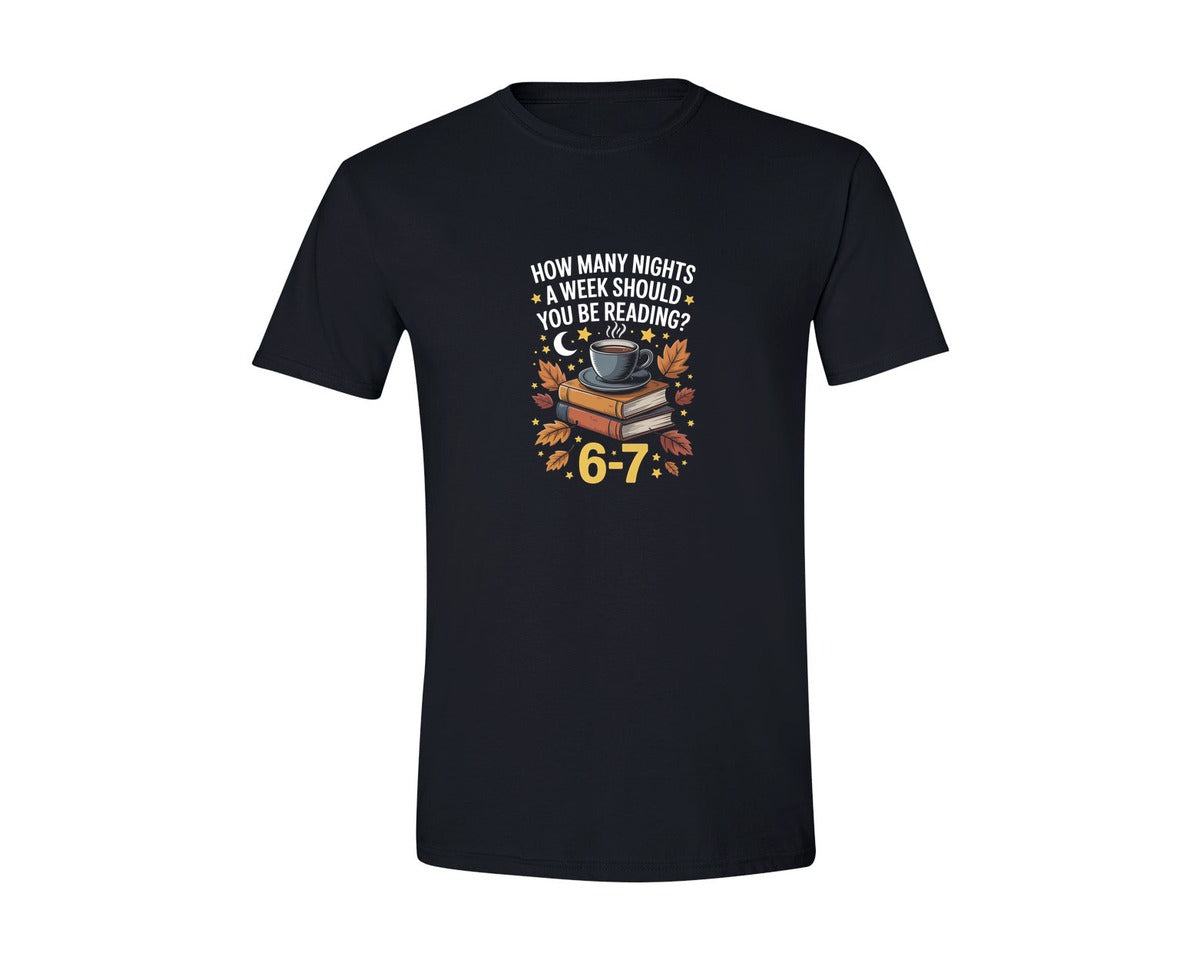 brand:Generic|color:Black|How Many Nights Should You Be Reading 67 Graphic T-Shirt