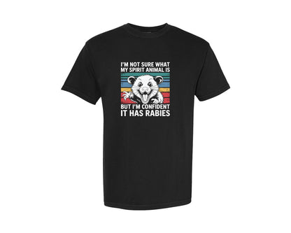 brand:Comfort Colors|color:Black|Im Not Sure What My Spirit Animal Graphic T-Shirt