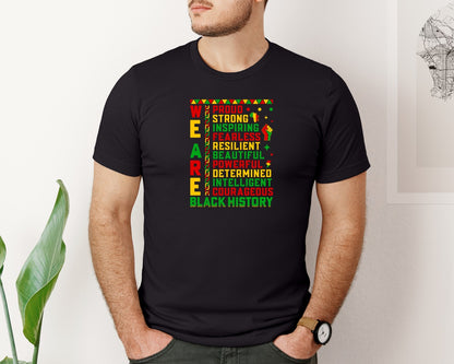 brand:Bella Canvas|color:Black|We Are Black History Youth T Shirt Graphic T-Shirt