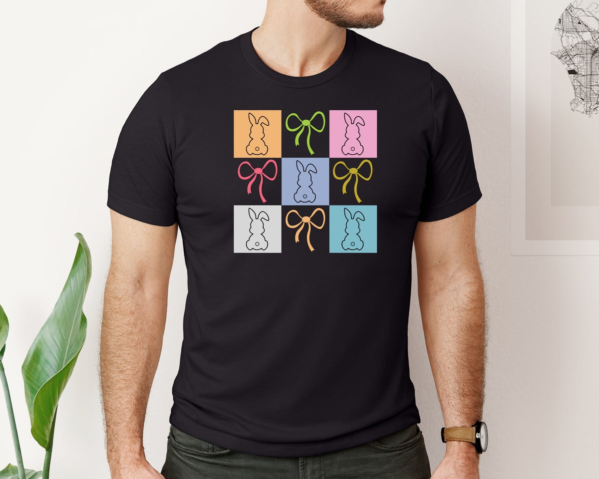 brand:Bella Canvas|color:Black|Girly Easter Shirt Christian Easter Graphic T-Shirt