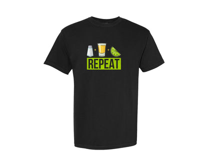 brand:Comfort Colors|color:Black|Salt Tequila Lime Repeat Graphic T-Shirt