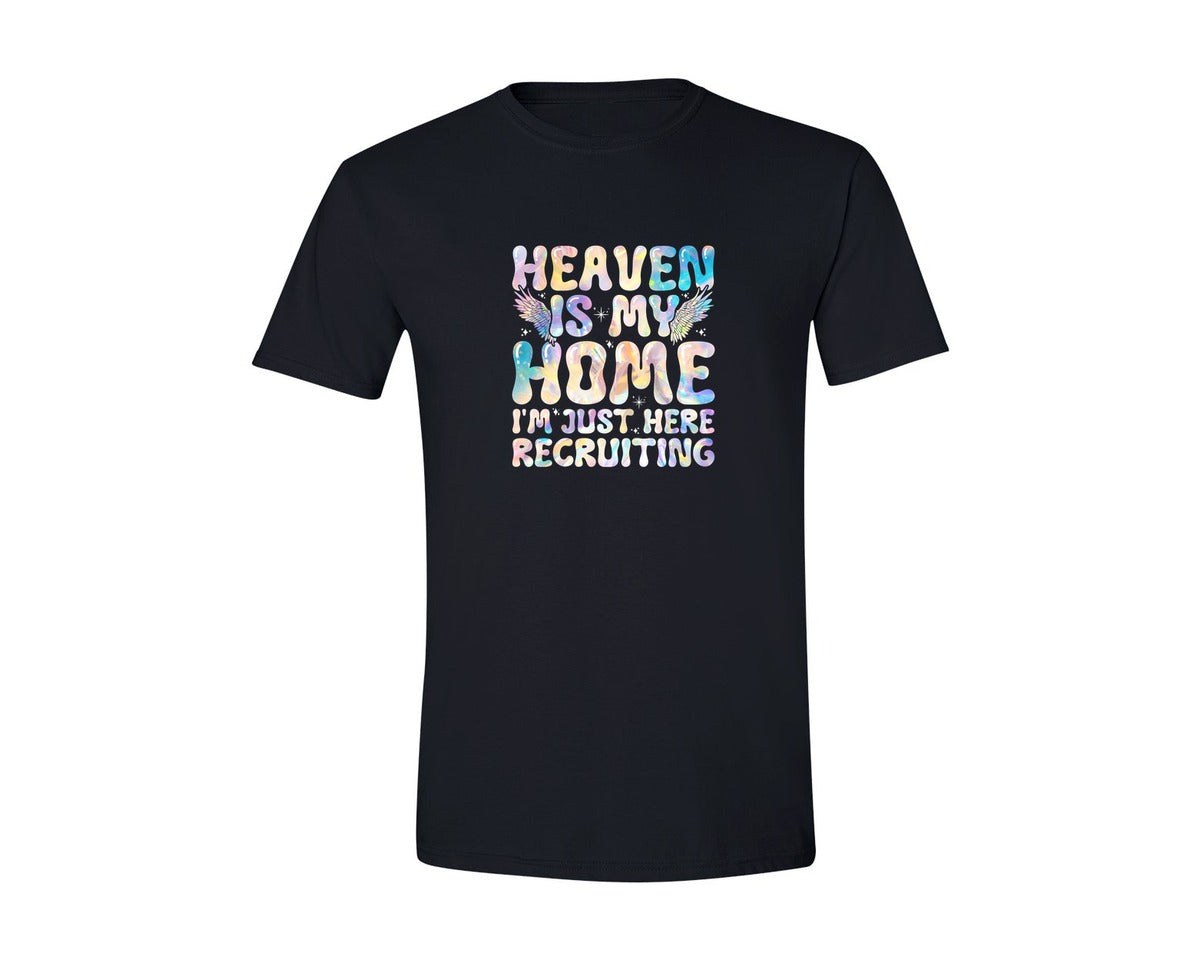 brand:Generic|color:Black|Heaven Is My Home Christian Jesus Graphic T-Shirt