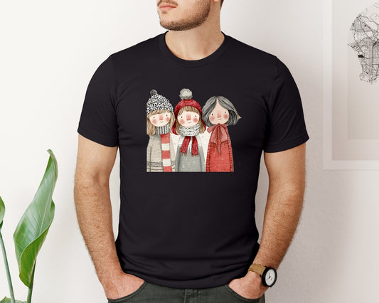 Whimsical Winter Christmas Girl 12 Graphic T-Shirt
