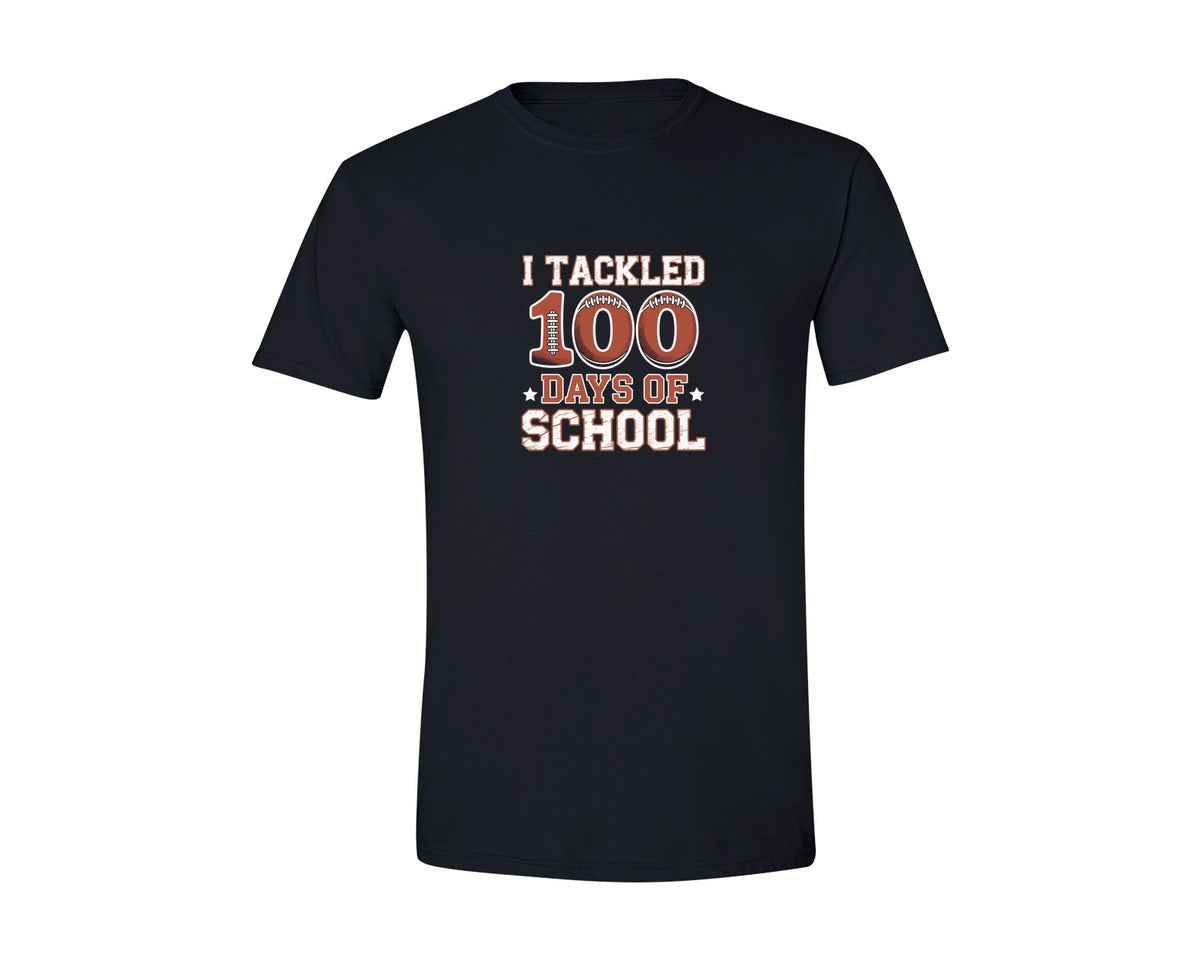 brand:Generic|color:Black|I Tackled 100 Days Of School 7 Graphic T-Shirt
