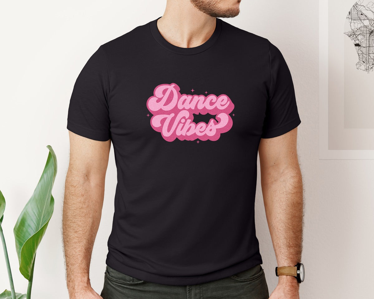 brand:Bella Canvas|color:Black|Dance Vibes Retro Dancer Graphic T-Shirt