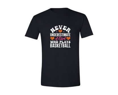 brand:Generic|color:Black|Never Underestimate A Girl Who Plays 10 Graphic T-Shirt