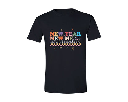 brand:Generic|color:Black|New Year New Me Mental Breakdown Graphic T-Shirt