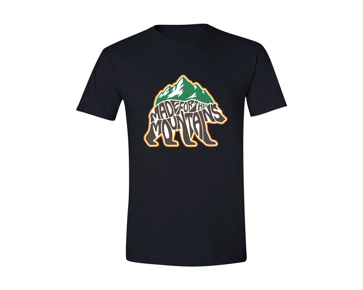 brand:Generic|color:Black|Made For The Mountains Bear Graphic T-Shirt