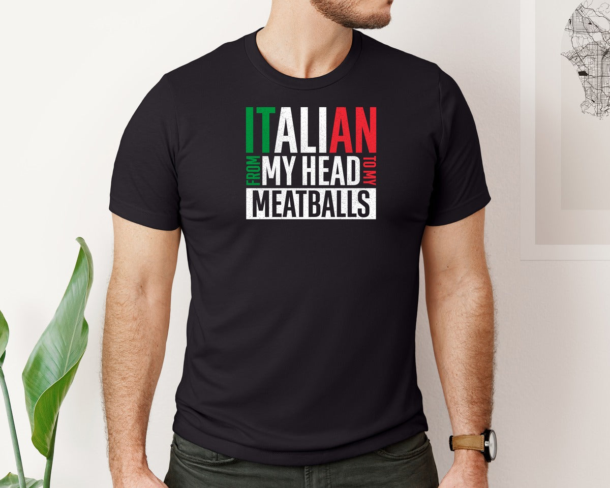 brand:Bella Canvas|color:Black|Funny Italian Food Lover Quotes Graphic T-Shirt