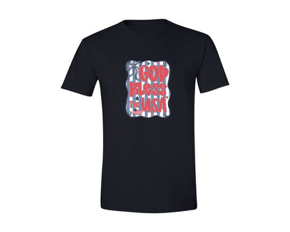 brand:Generic|color:Black|Preppy God Bless The Usa Coquette Graphic T-Shirt