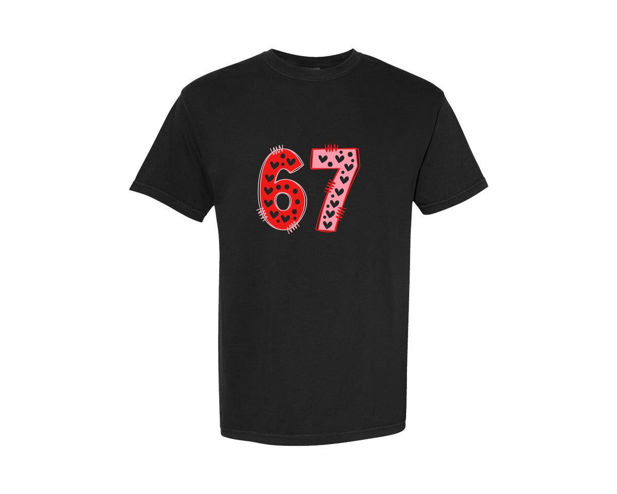 brand:Comfort Colors|color:Black|Six Seven 6 7 Valentines Day Trend Graphic T-Shirt