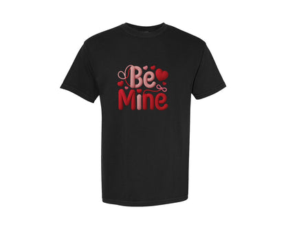 brand:Comfort Colors|color:Black|Yarn Crochet Valentines Day Be Mine 2 Graphic T-Shirt
