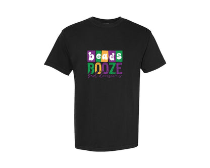 brand:Comfort Colors|color:Black|Mardi Gras Pngbeads Booze Bad Decisions Graphic T-Shirt