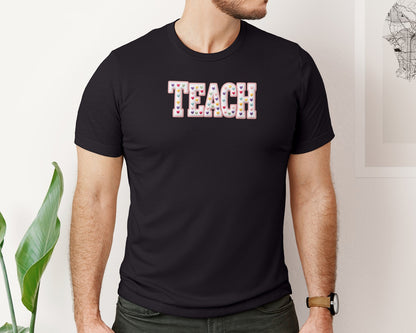 brand:Bella Canvas|color:Black|Yarn Teacher Love Heart Trendy Shirt Graphic T-Shirt