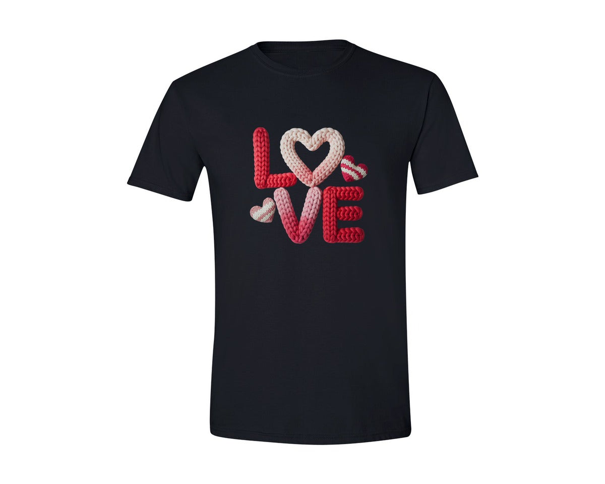 brand:Generic|color:Black|Knitted Love Valentine Graphic T-Shirt