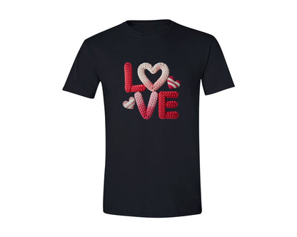 brand:Generic|color:Black|Knitted Love Valentine Graphic T-Shirt