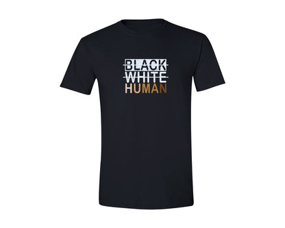 brand:Generic|color:Black|Black White Human Equality Black Pride Graphic T-Shirt