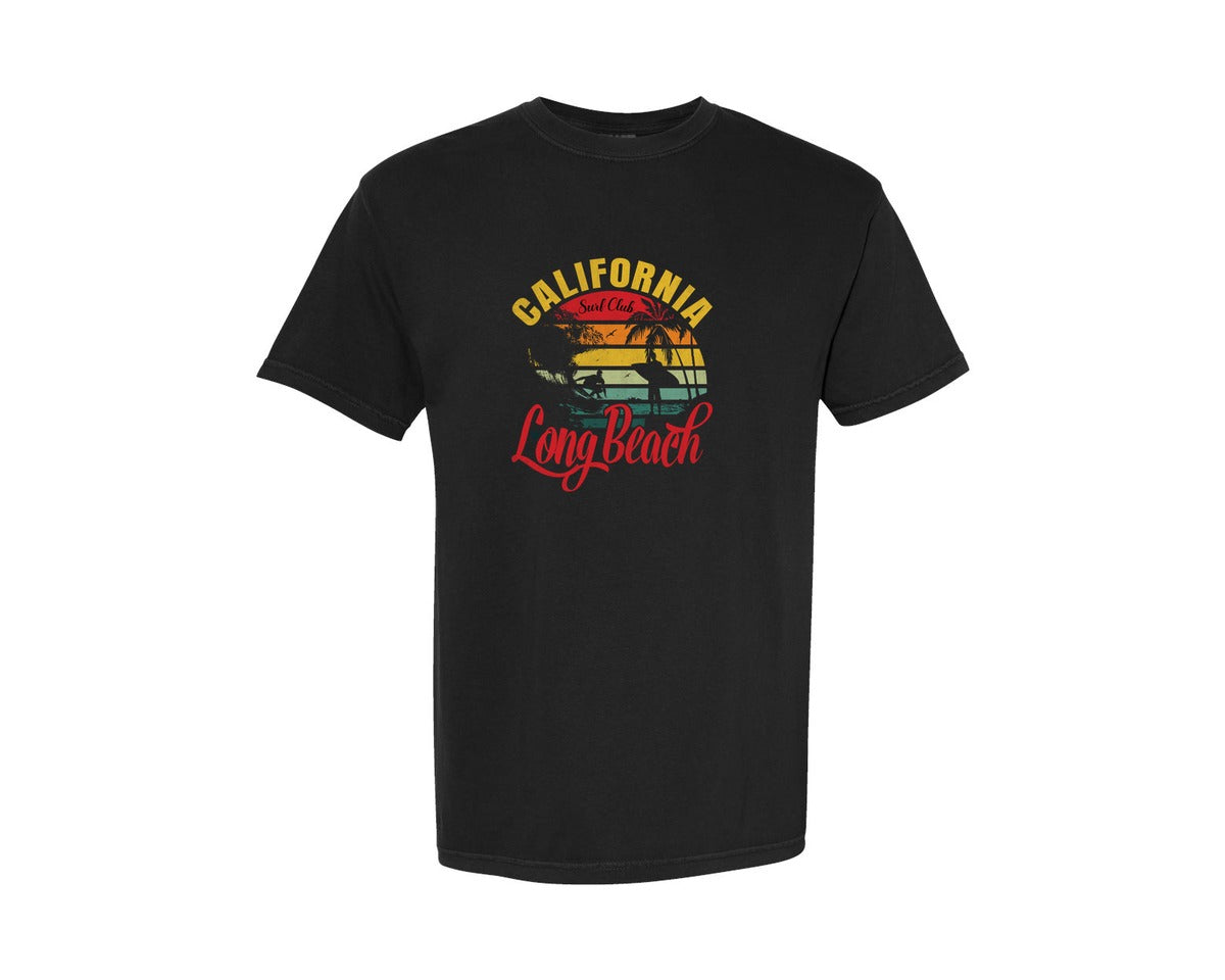 brand:Comfort Colors|color:Black|California Surf Club Long Beach T Shirt Graphic T-Shirt