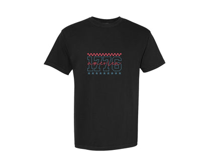 brand:Comfort Colors|color:Black|1776 America Retro 4Th Of July 12 Graphic T-Shirt