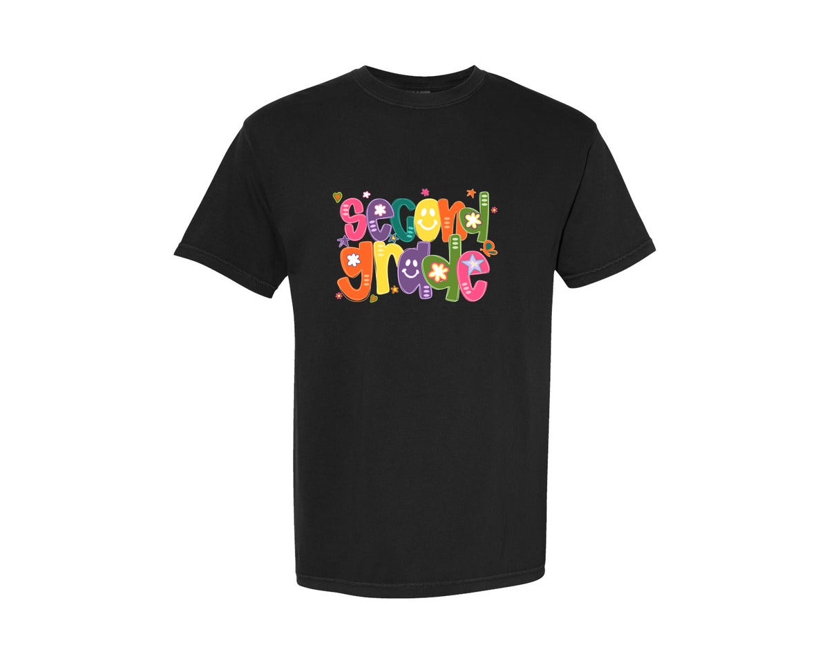 brand:Comfort Colors|color:Black|Retro Back To School 5 Graphic T-Shirt