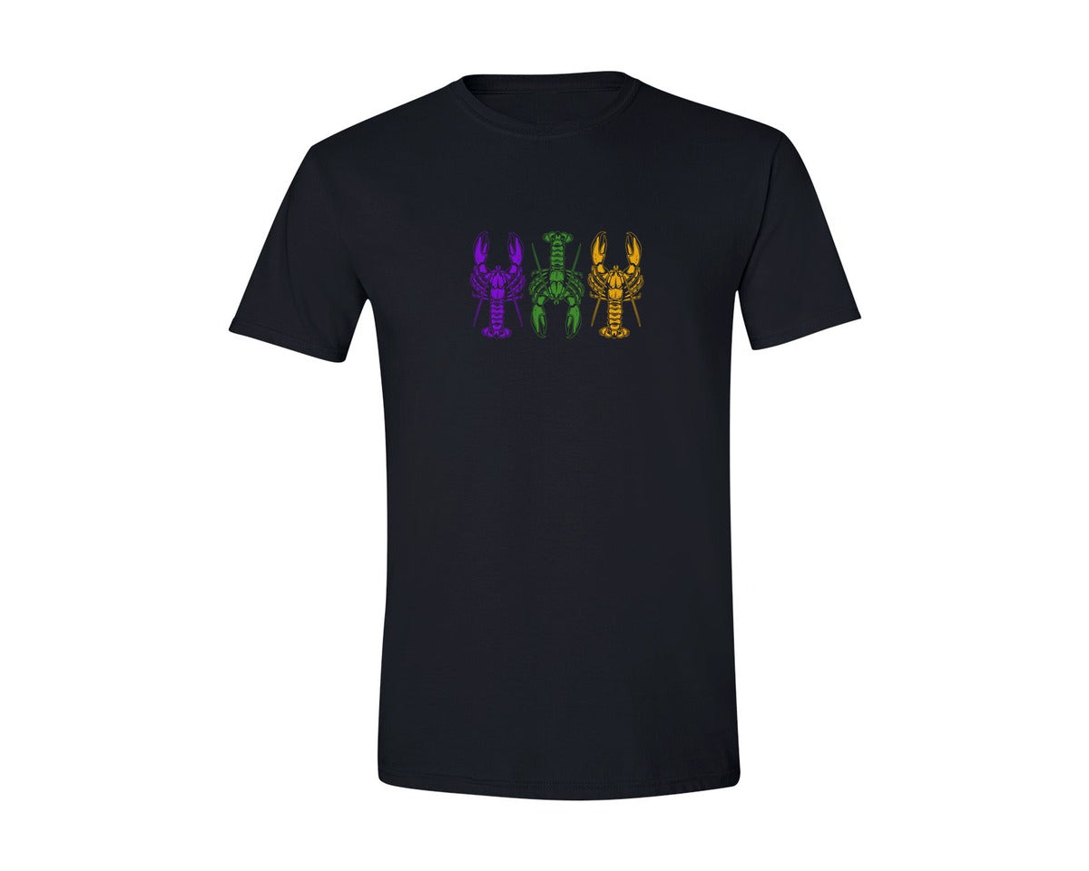 brand:Generic|color:Black|Funny Mardi Gras Crawfish Graphic T-Shirt