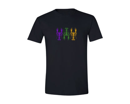brand:Generic|color:Black|Funny Mardi Gras Crawfish Graphic T-Shirt