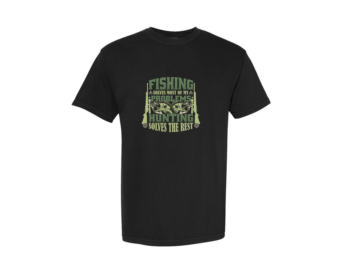 brand:Comfort Colors|color:Black|Fishing Hunting Quotes T Shirt Design Graphic T-Shirt