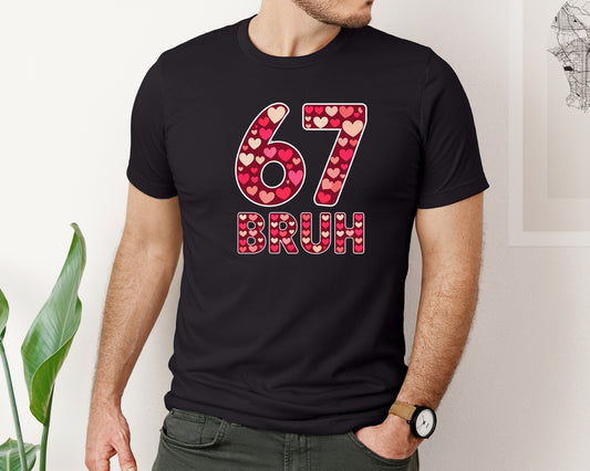 Crochet Pink Bruh 67 Valentine Meme Graphic T-Shirt