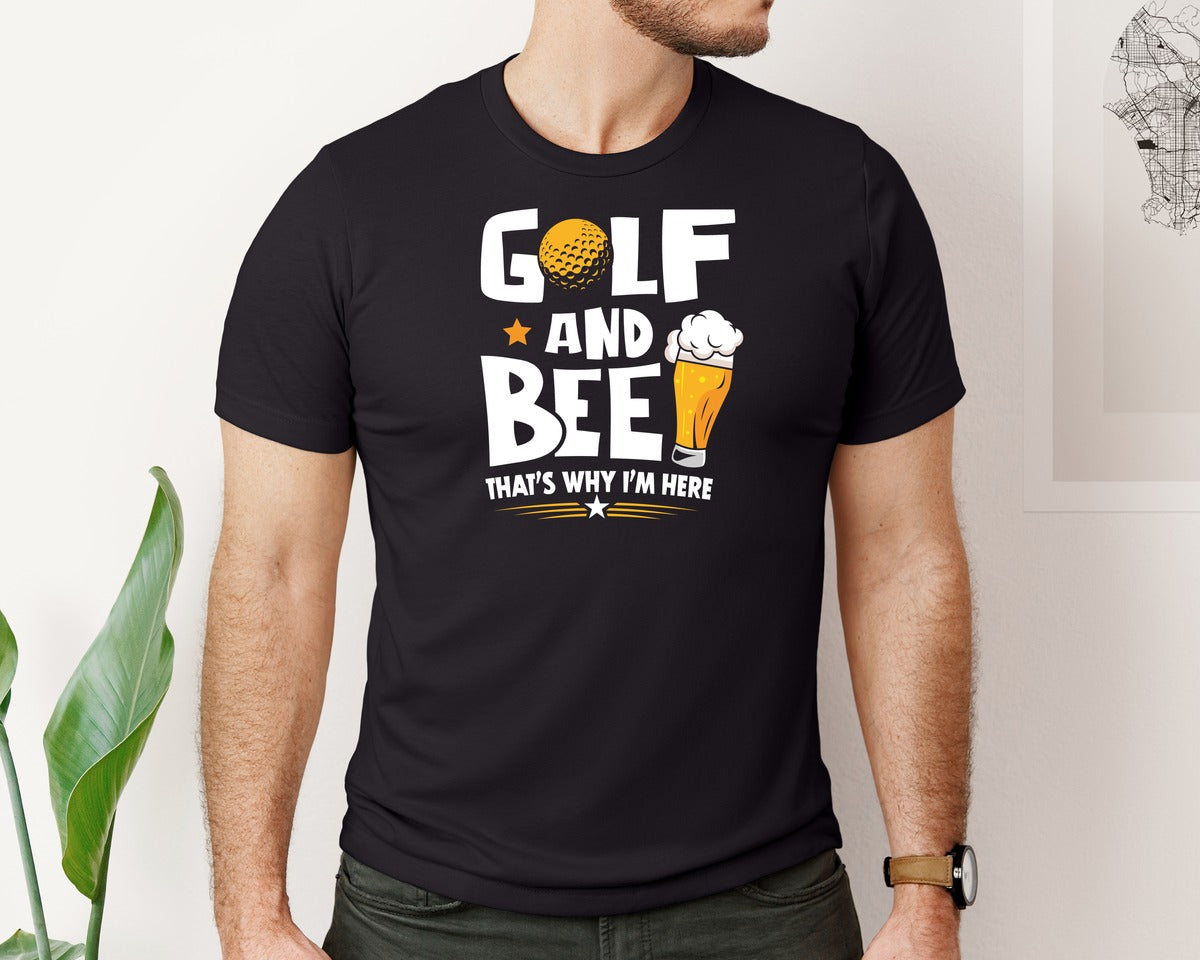 brand:Bella Canvas|color:Black|Funny Golf Beer Lover T Shirt Desin Graphic T-Shirt