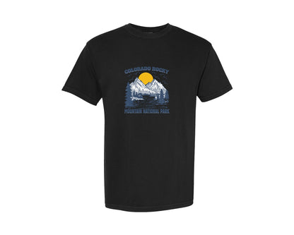 brand:Comfort Colors|color:Black|Colorado Rocky Mountain Trendy Tshirt Graphic T-Shirt